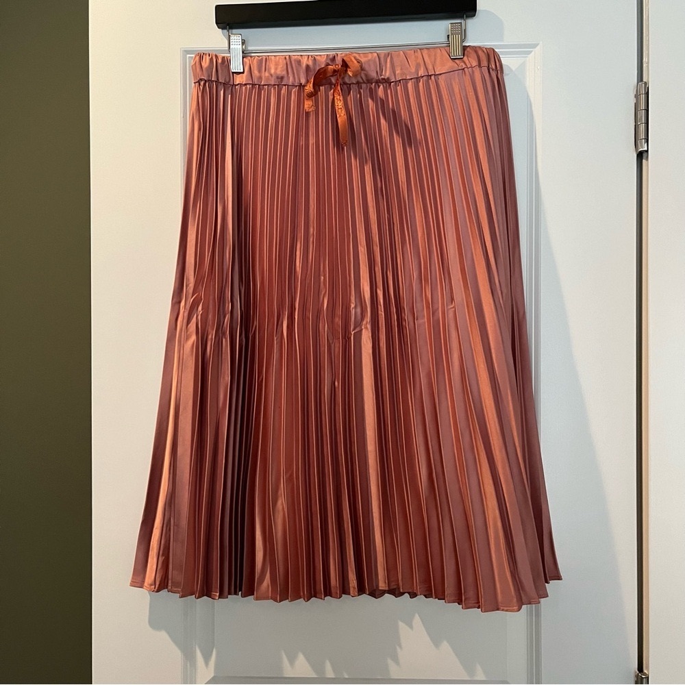 Scotch & Soda Pleated Midi Skirt in Rust